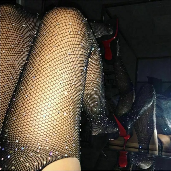 2 Pairs of Jewel Encrusted Open Chap Like Fishnets! - Picture 8 of 8